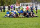 The Clevedon scrum in action earlier in the season