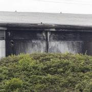 Scorch marks on the building at Evri's warehouse in Avonmouth, near Bristol.