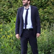 David Tennant during filming of series two of Broadchurch in Clevedon on June 2, 2014.