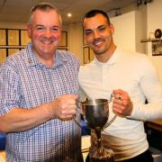 James Dunn receives one of his four awards from Assistant Manager Mark Selway