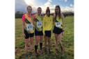 All smiles for Clevedon AC members Polly Atherton, Laura Meech, Jo Gallagher, Roseanna Stanfield as they pose for the camera.