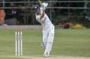Clevedon's Greg Willows on his way to make 48 during thie defeat to Bristol