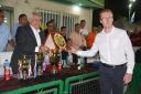 Nailsea & District Club's James Galpin being presented with the Plate Trophy at the Egyptian Open Golf Croquet International Championship.