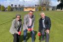 Parker's Estate Agents become Weston Backwell Bowls Club new partner and shirt sponsor. From left to right, Grace Higgine (Chair of West Backwell Bowls Cub), Andrew Simmonds (Parker’s) and Brian Gammon (Bowls club President).