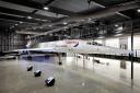 Concorde Alpha Foxtrot in her hangar at Aerospace Bristol.