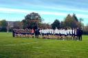& Backwell and Old Bristolians come together during a a two minute silence for Remembrance Day.