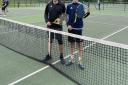 Portishead Lawn Tennis Club members, father Phil Body and son Archie Body.