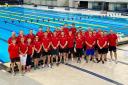 Pat Leaman, front row, third from left with Swim England in Dubai.