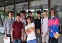Students picking up their GCSE results at Nailsea School.