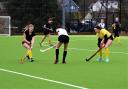 Action from Clevedon Ladies v Bristol Ladies. Pic: Clevedon HC.
