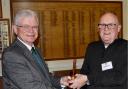 Ian Wilson hands over the gavel to Gordon Brassington, the newly elected chairman of Backwell Probus Club.