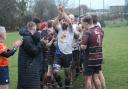 Nailsea & Backwell's Richard Palmer clapped off after his 400th appearance againt Cleve.