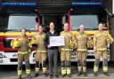F H Halliday & Son donated £1,000 to Portishead firefighters