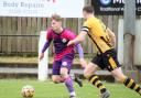 Clevedon Town striker Freddie King was busy but him and his team were unable to find a goal