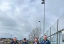 North Somerset MP Liam Fox came to celebrate the new floodlights with the tennis club