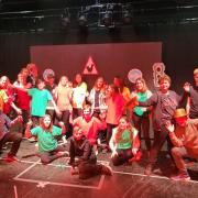 Students at Clevedon School youth theatre group took part in a national road safety play.