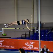 North Somerset AC's Nyree Perry in pole vault action at Sheffield.