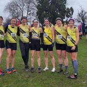 All smiles for Clevedon AC's Ladies at Pittville Park as they pose for the camera.