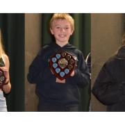 All smiles for Lyla Briffitt, James Hatherall and Keira Devereux as they pose with their awards.