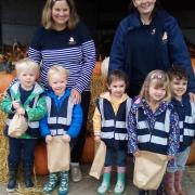 Children from The Nursery visited a pumpkin patch.