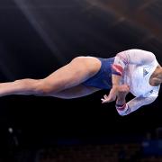 Great Britain's Amelie Morgan in action on the balance beam in the women's qualification competition at the Tokyo 2020 Olympic Games