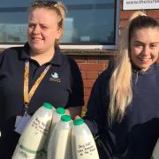 Staff at The Nursery in Portishead dedliver milk to senior cistizens and vulnerable members of the community