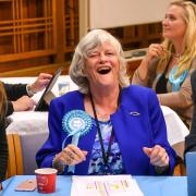 Brexit Party's Anne Widdecombe (centre) laughs as results come in. Picture: Ben Birchall/PA Wire