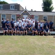 All smiles for members of Clevedon Bowls Club and Australia as they pose for the camera.