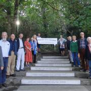 Clevedon Civic Society members pictured beside the new steps. Picture: David Long.