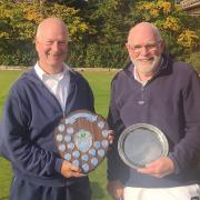 Roger Baddeley and Peter Bell with their trophies at the end of season Beginners’ Competition at Nailsea & District Croquet Club.