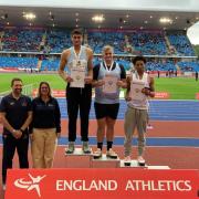 North Somerset AC's George L won the Inter Boys Shot Put title with an effort of 16.56m at the English Schools Championships.