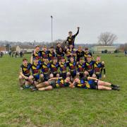 Yatwell under-16s celebrate their win against Clevedon.