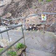 People have been urged to stay away from the cliff's edge.
