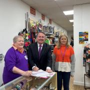 North Somerset MP Sir Liam Fox visited Sense's new shop in Nailsea
