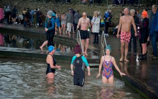 Many took part in Clevedon Marine Lake's traditional New Year's swim.