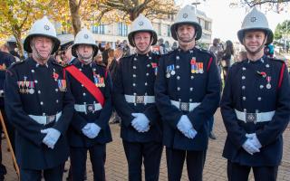 Members of Avon Fire and Rescue at Weston's Remembrance Sunday Parade.