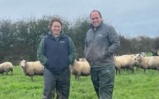 Farmers Kate Esler and Ed Simmons on their Somerset farm.